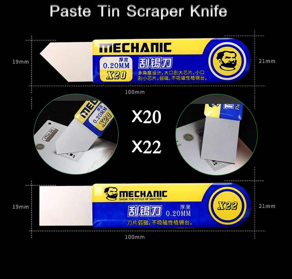 Mechanical X22 Metal Scraping BGA Tin Knife Reballing Clean Solder Paste Tin Scraper Knife