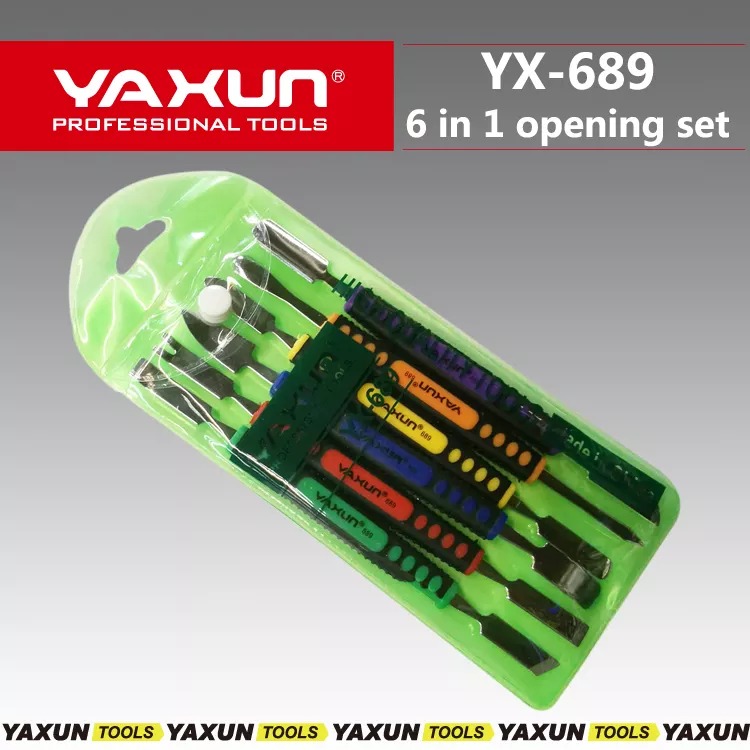 YX689 6pcs/Set Dual Ends Metal Spudger Set for iPhone iPad Tablet Prying Opening Repair Tool Kit Hand Tool Set