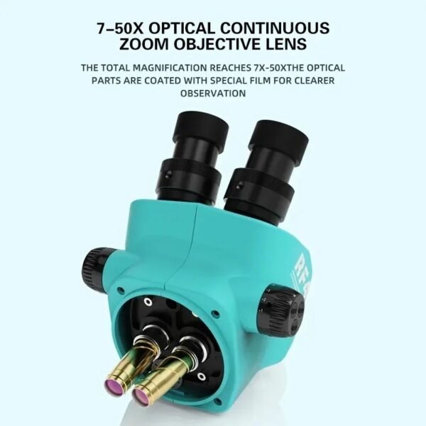 RF4 RF-7050TVW 7-50X  Dual Arm Trinocular Stereo Microscope 360° Rotation - Image 2