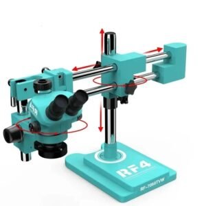 RF4 RF-7050TVW 7-50X  Dual Arm Trinocular Stereo Microscope 360° Rotation