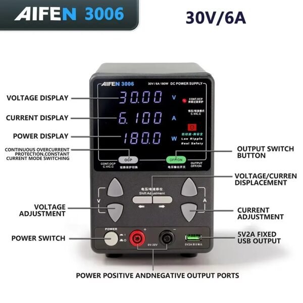 AIFEN 3006 DC Power Supply 30V/6A - Image 3