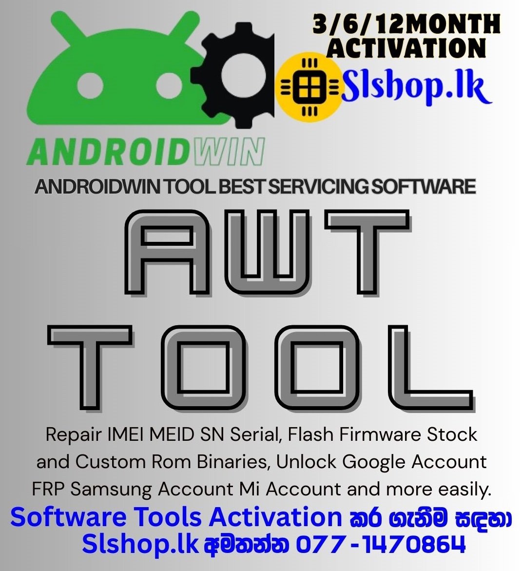 AndroidWin Tool Best Servicing Software (AWT) 01/06/12 Month Activation