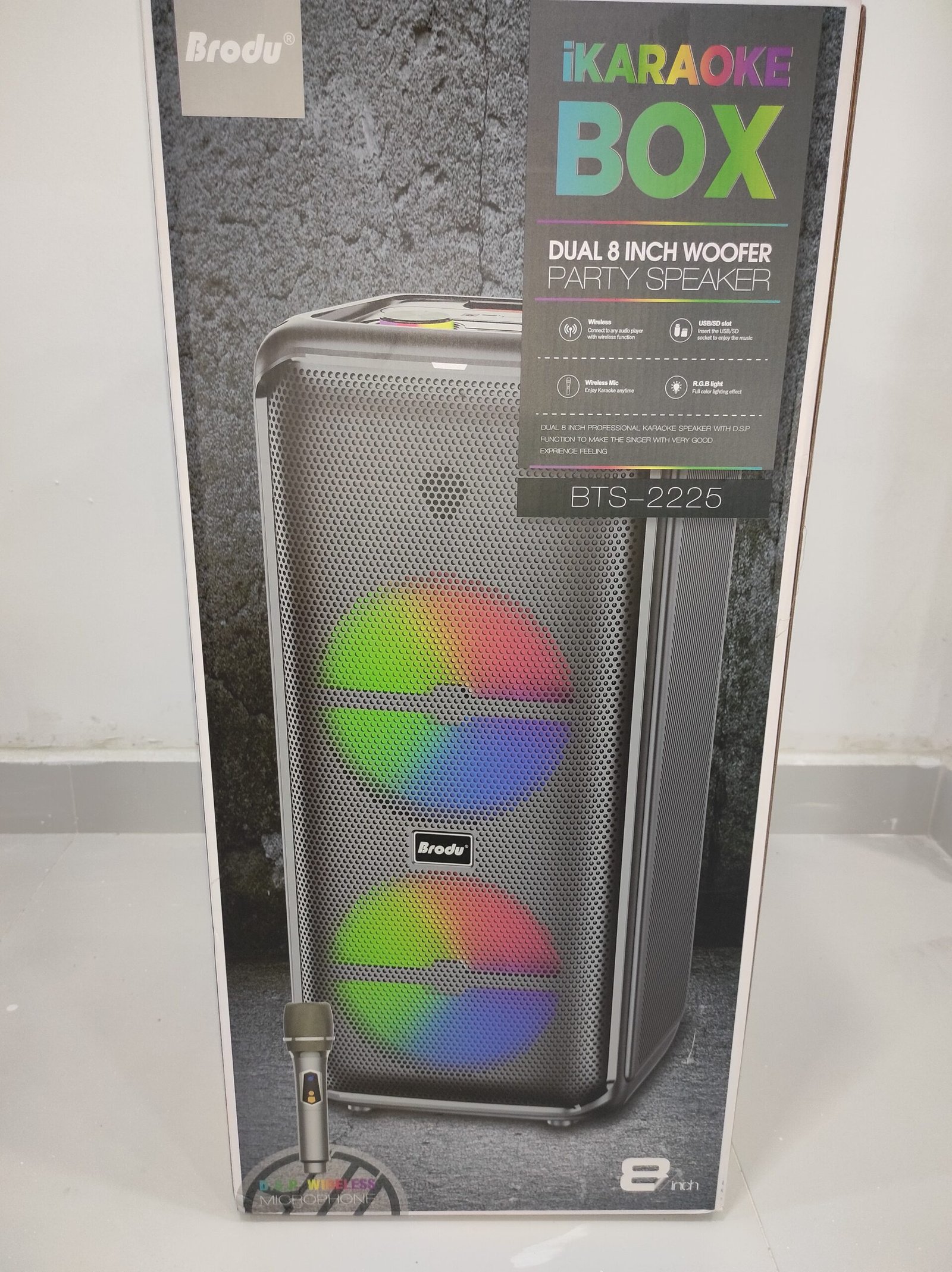 Brodu BTS-2225 Party Box Speaker - Dual 8inch Woofer - Image 4